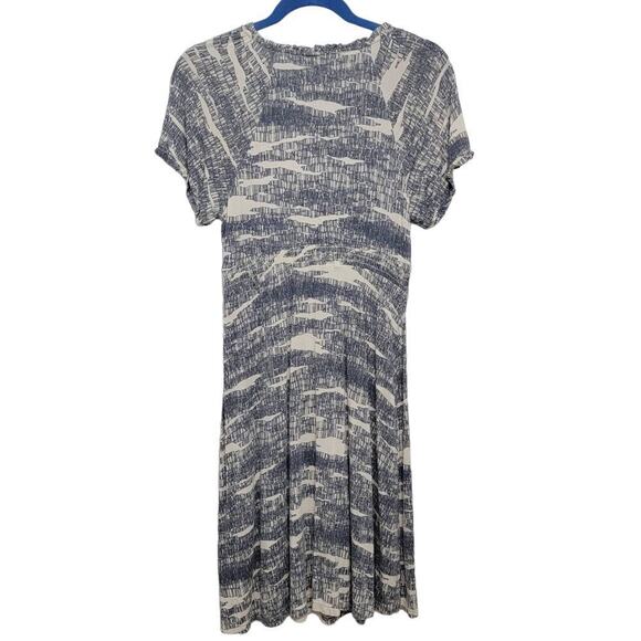 Daisy Fuentes Night Tide Print Dress Short Sleeve Day Dress Small 502 - Picture 2 of 10